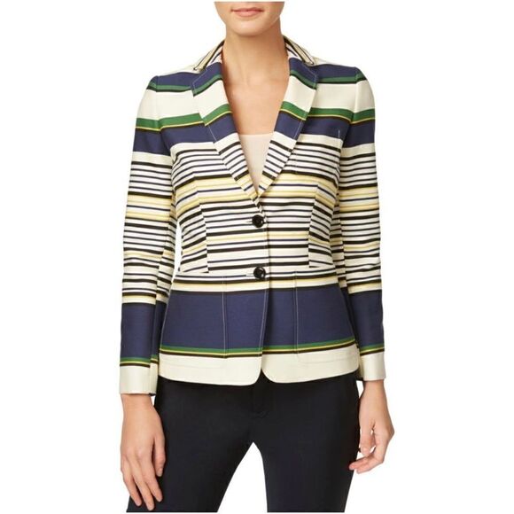Tommy Hilfiger Preppy Americana Double Breasted Long Sleeve Striped Blazer - Picture 1 of 16